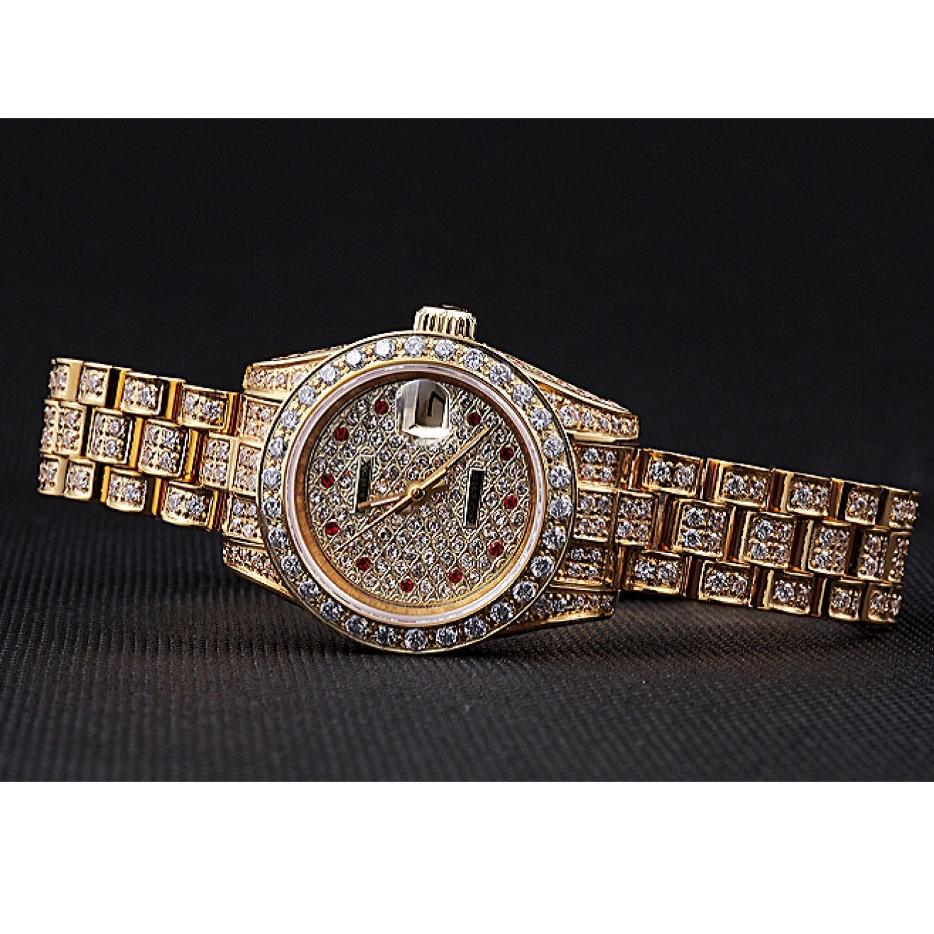 Good Copy Rolex Watches DateJust 622024 Swiss Diamond Rolex Dial Gold 0721